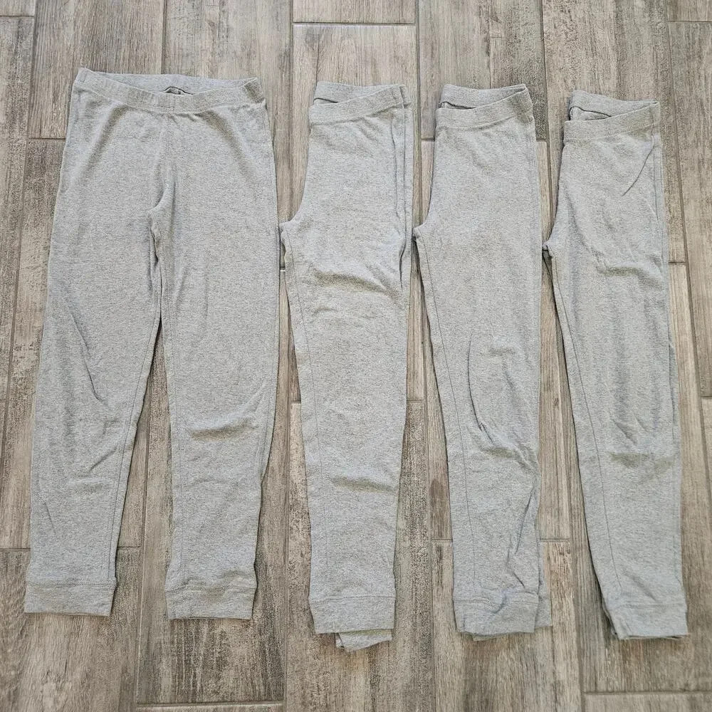 Primary Kids Pants Lot of 4 Size 8 Gray Organic Cotton Leggings Sleep Basics